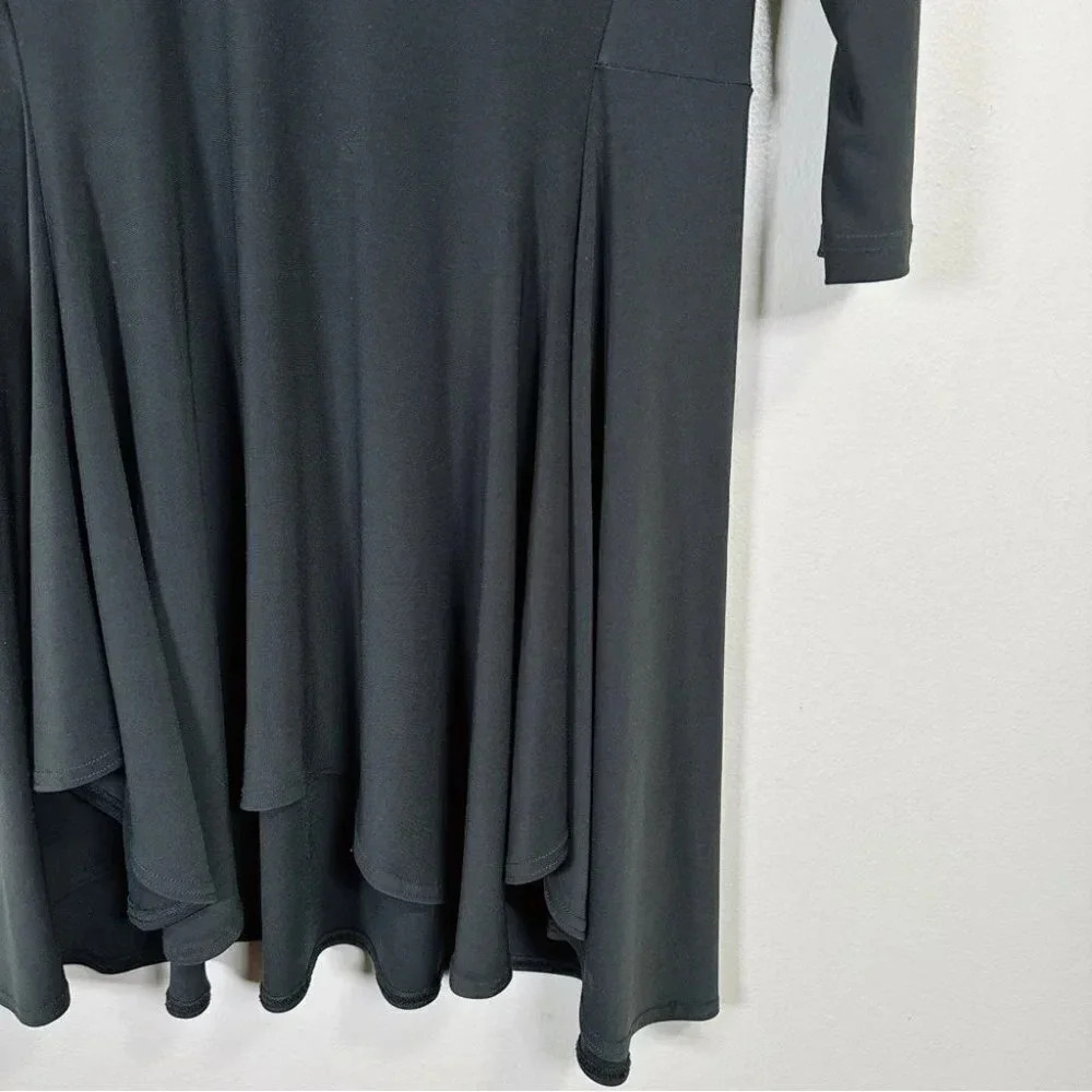 Sympli Hi Low Assymetric Three Quarter Sleeve Tunic  Grey Sage - Picture 9 of 16